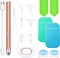 15 Pieces LED Diamond Painting Tools Set 5D Diamond Painting Drill Pens DIY Light Point Pens with Different Pen Heads, Elbow Pen Heads, Plate Trays, Anti-Slip Mats, Tape, Clay Storage Case (Rose Gold)
